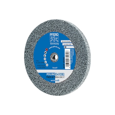 Pferd Unitized Wheel, 2SF, 3"x1/4"x1/4", 3 in Dia, 1/4 in W, 1/4 in Arbor Hole 48290